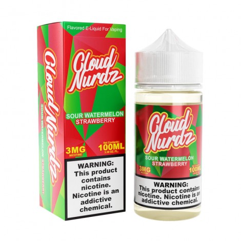 Sour Watermelon Strawberry 100ml Vape Juice - Cloud Nurdz