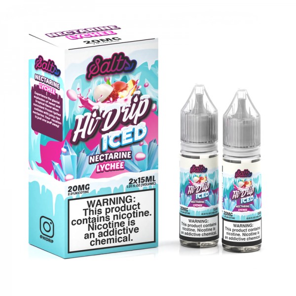 Hi-Drip Salts Iced Nectarine Lychee 30ml Nic Salt Vape Juice