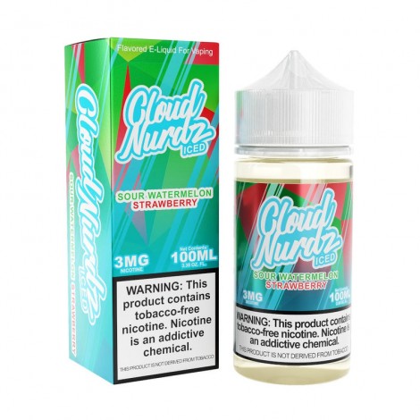 Sour Watermelon Strawberry Iced 100ml TF Vape Juice - Cloud Nurdz