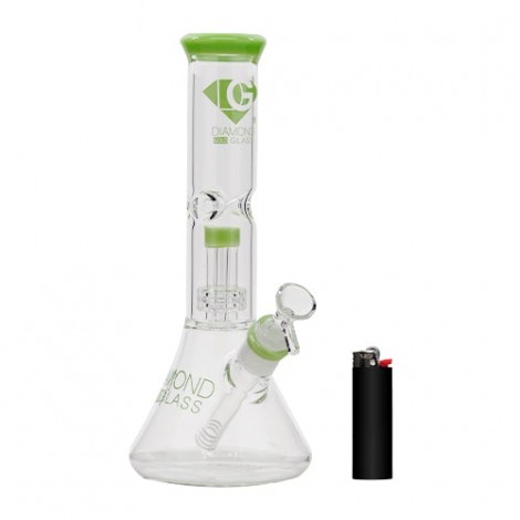 Diamond Glass 11" Beaker Bong w- Mansion Showerhead Default Title