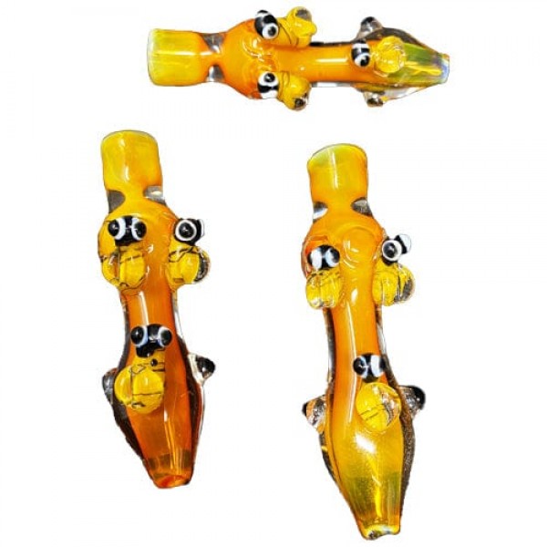 Handmade Glass Chillum w- Bumble Bee ...