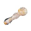 Handmade Glass Hand Pipe w- Colored Swirl Accents