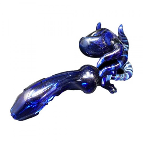 Blue Handmade Glass Hand Pipe w- ...